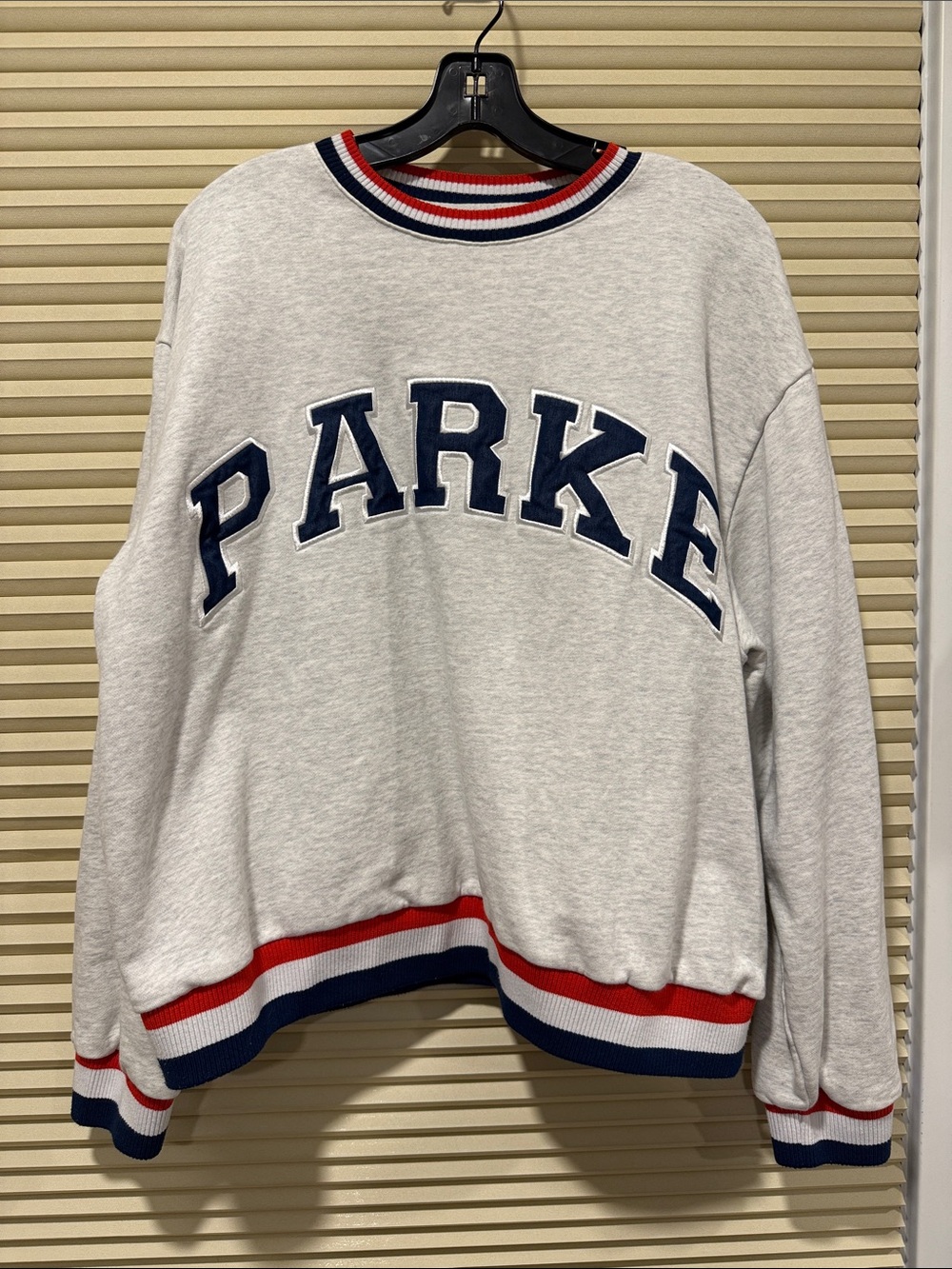 Parke Logo Crewneck Sweater in Light Gray